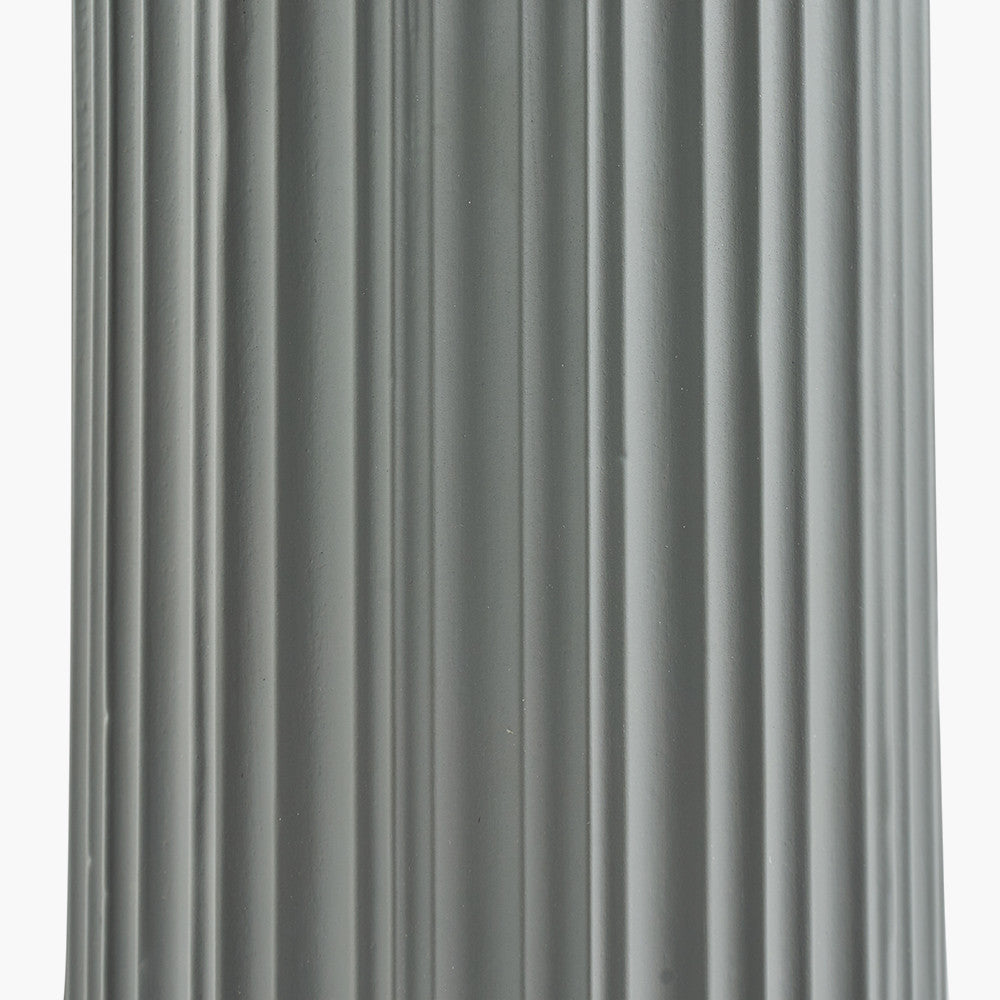 Ionic Grey Textured Ceramic & Gold Metal Table Lamp